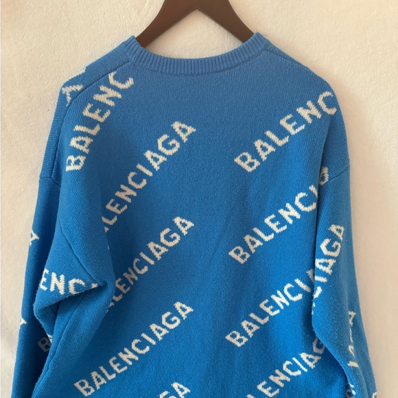Authentic XS Balenciaga Intarsia Logo Jumper - Picture 3 of 8